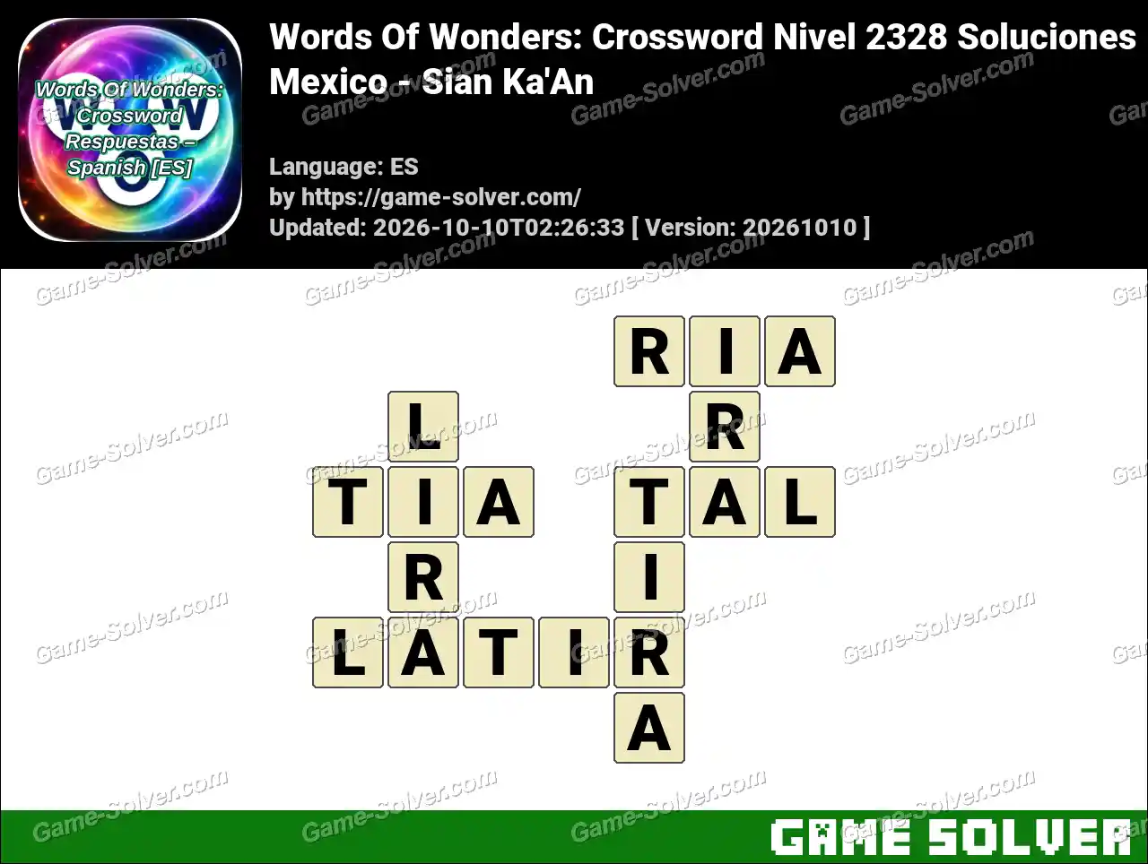 Words Of Wonders: Crossword Nivel 2328 Soluciones – Mexico – Sian Ka’An
